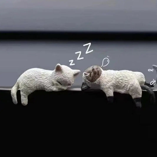Tiny Sleeping Cat Figurine