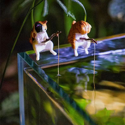 Tiny Fishing Cat Figurine Set – Sets of 5, 7, or 12 Cats